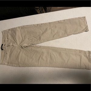 Yellow checkered straight leg work pants